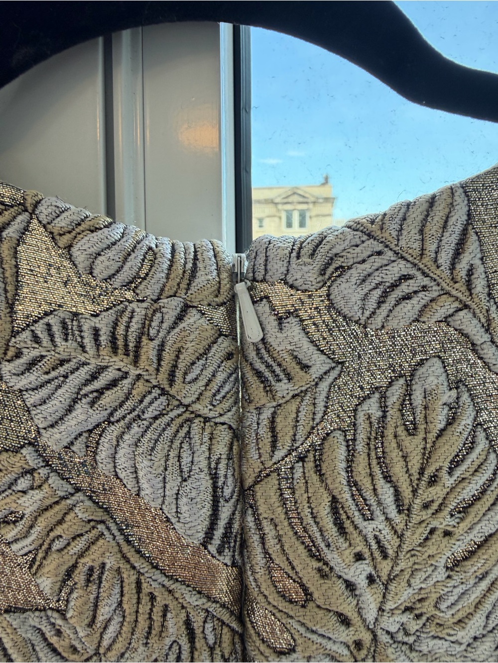J. Mendel Ivory and Beige Leaf-Pattern Mini Dress - Picture 6 of 6